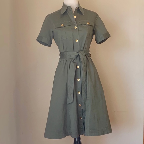Calvin Klein Dresses & Skirts - 👗 Calvin Klein army green 2 pkt s/s belted dress